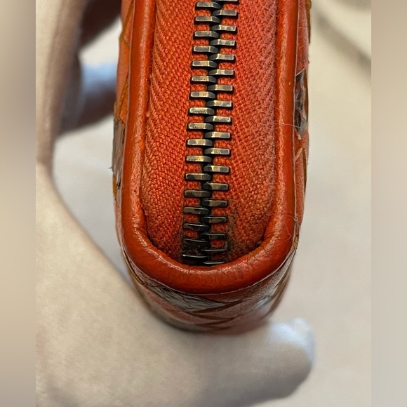 Bottega Veneta Authentic Vintage Orange and Brown Woven Wallet - Picture 12 of 16